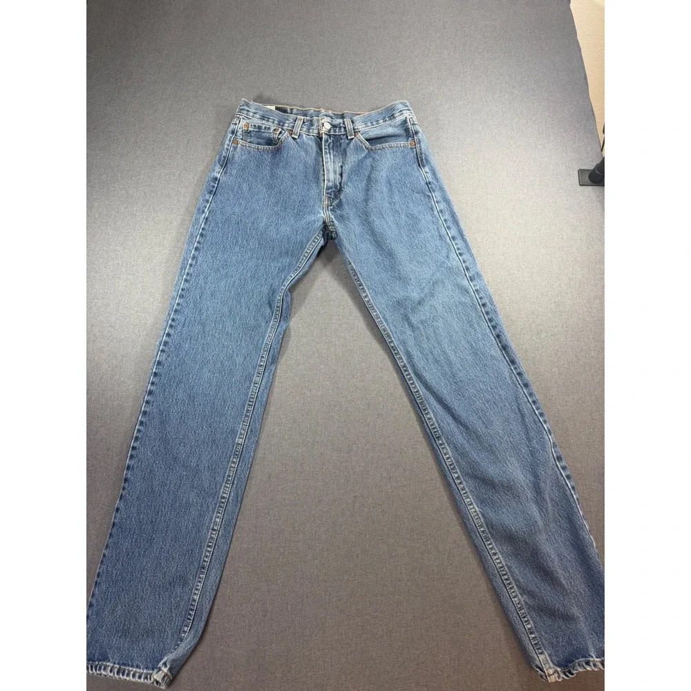 Levis 505 Regular Fit Straight Leg Jeans Medium Wash Blue Denim W32 L36